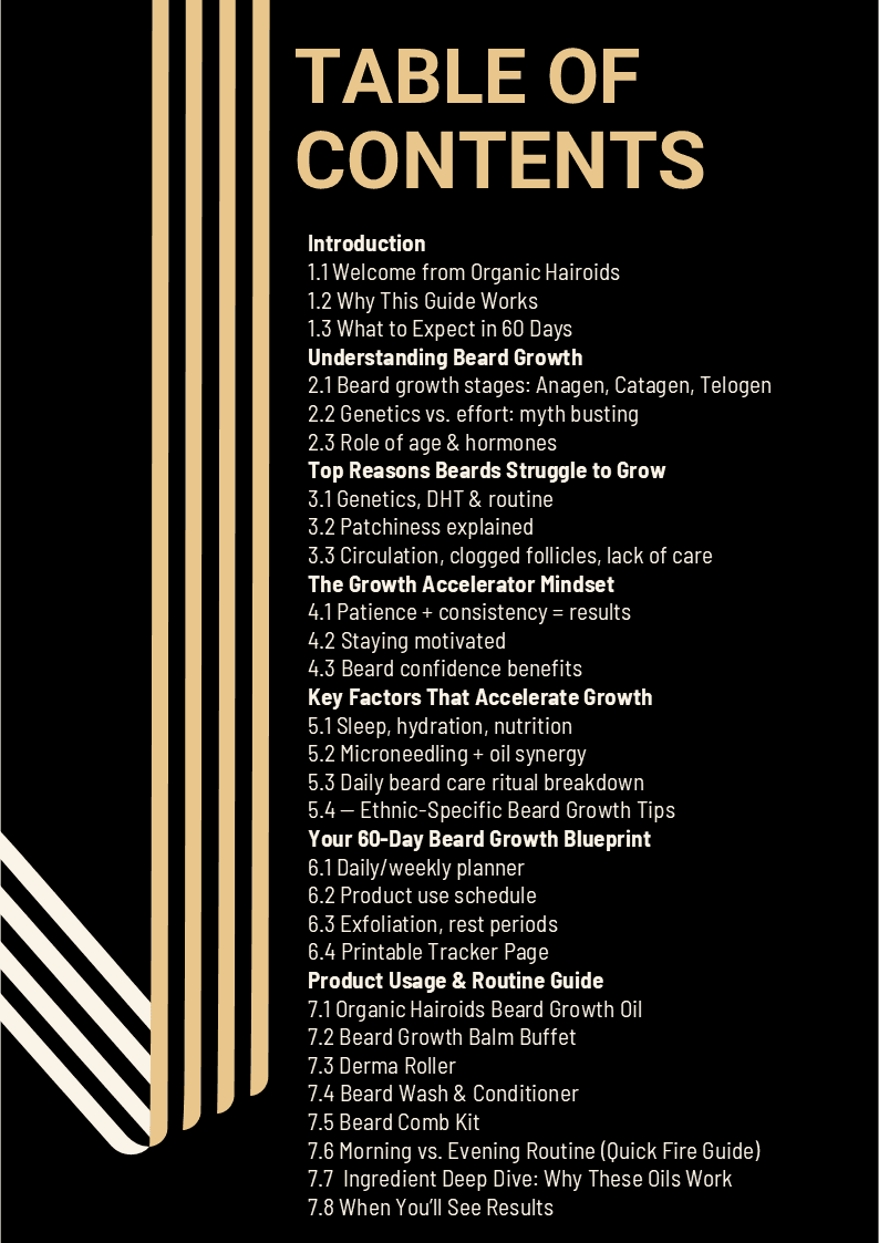 Organic Hairoids Beard Accelerator Guide (Time Is Growth)