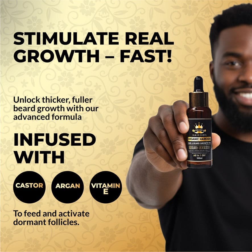Organic Hairoids Hair & Beard Growth Oil - 100ML