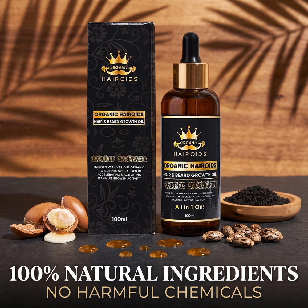 Organic Hairoids Hair & Beard Growth Oil - 100ML